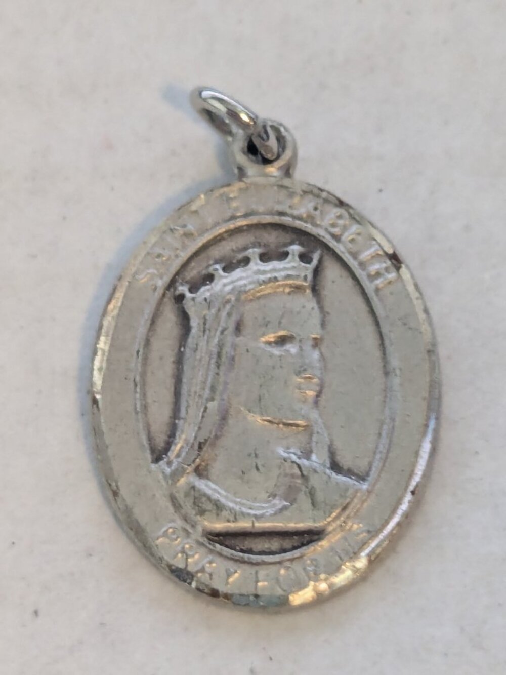 Vintage BLISS Sterling Silver Saint Elizabeth Christian Charm Pendant